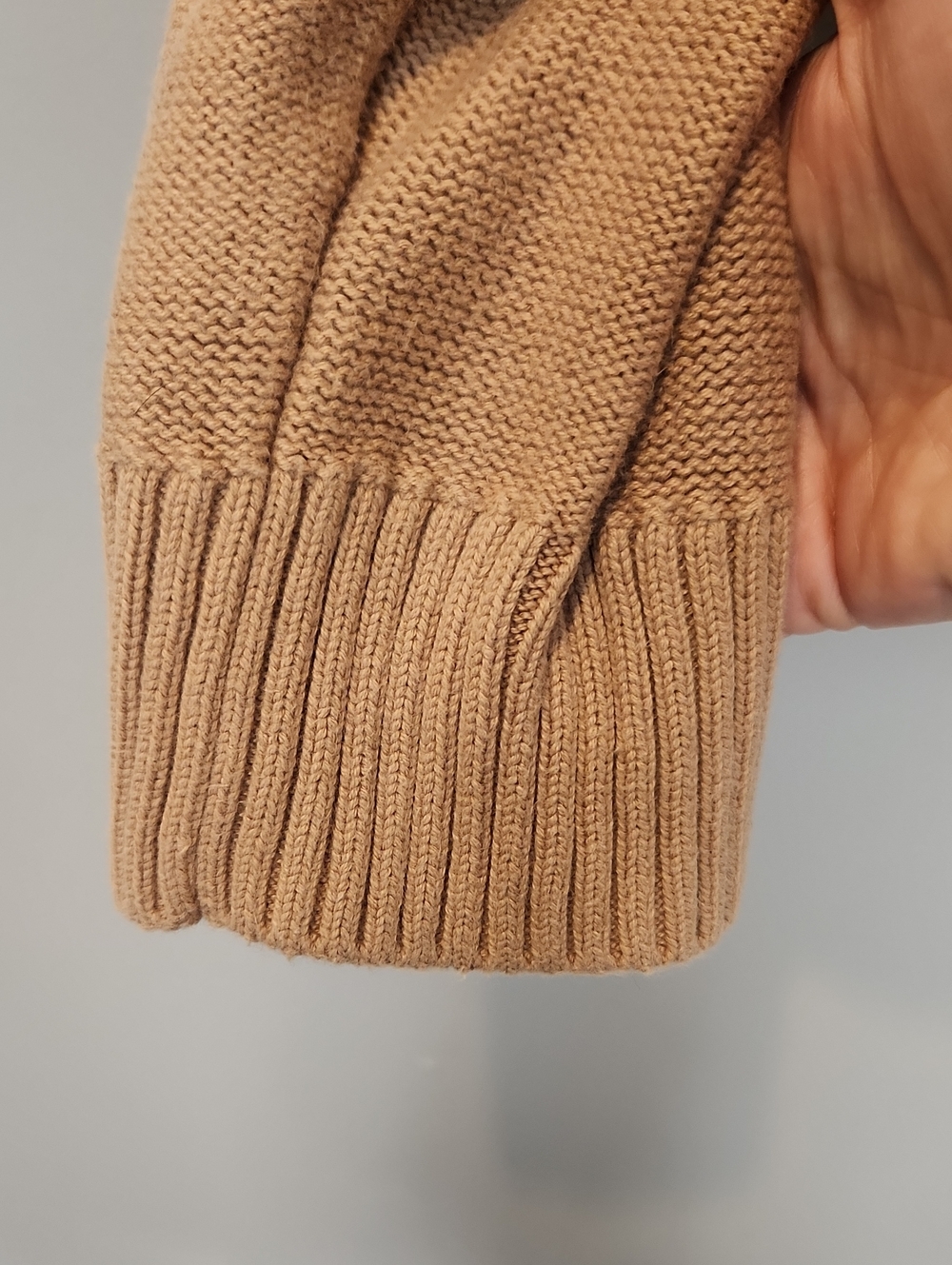 Quince 100% Organic Cotton Cropped Cardigan Camel Color Large - Picture 5 of 11